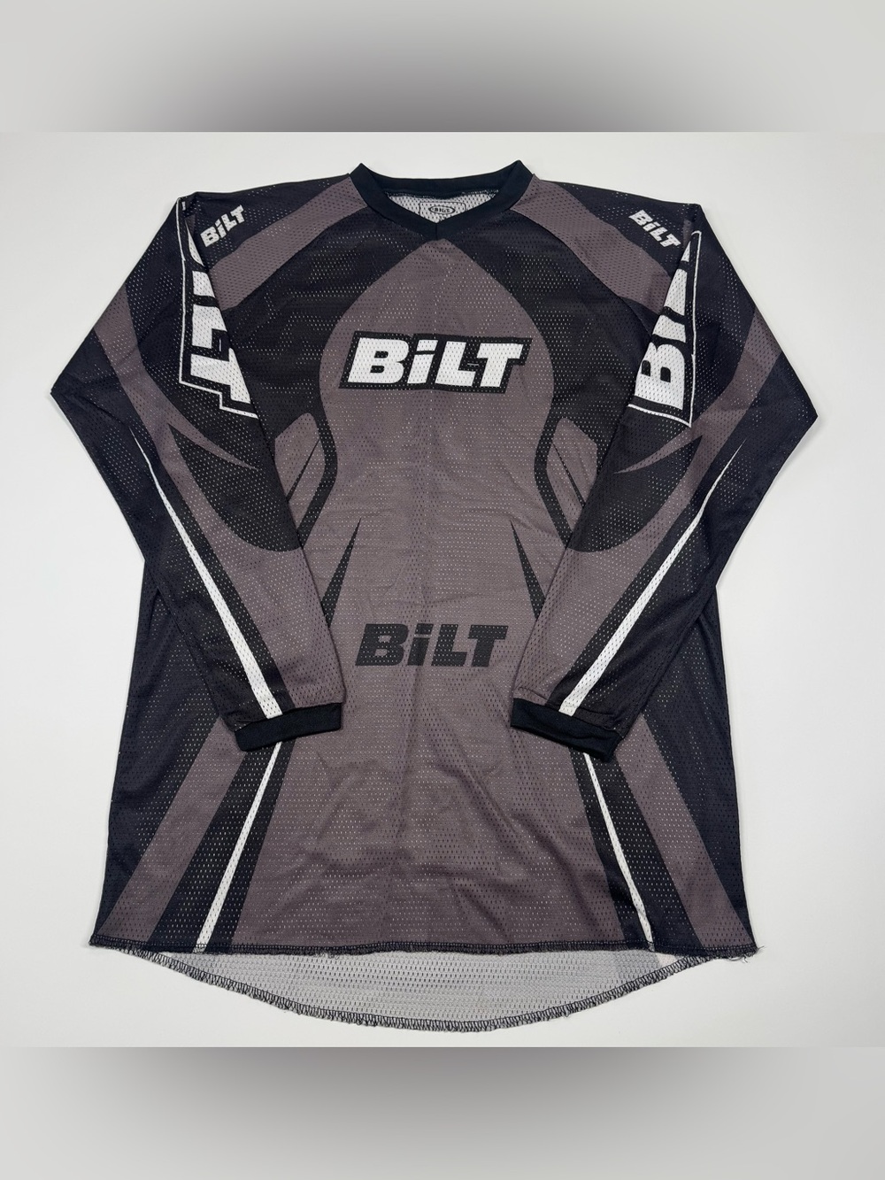 Bilt Mesh Jersey Motorcross Dirtbike Riding Shirt XL Youth Gray Black
